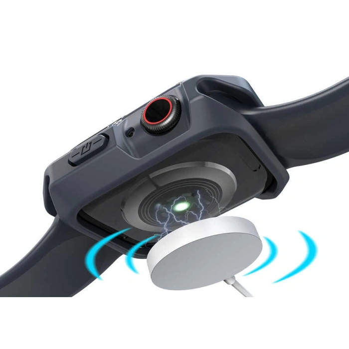 Apple Watch 44mm Zore Watch Gard 08 Sert PC + Silikon Koruyucu