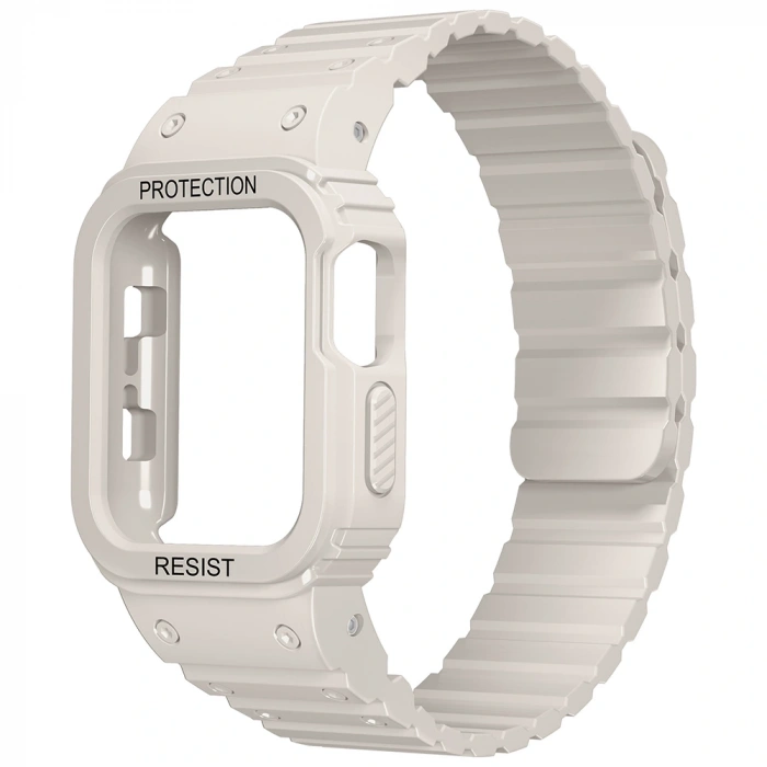 Apple Watch 7 45mm Zore KRD-142 Airbag Tasarımlı Kasa Koruyuculu Silikon Kordon