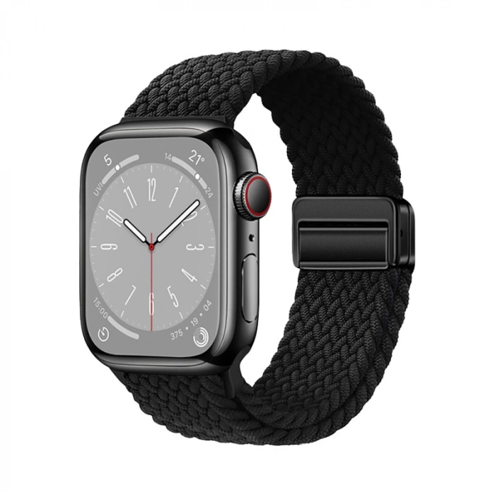 Apple Watch 7 45mm Zore KRD-134 Örgü Tasarımlı Hasır Kordon Strap Kayış
