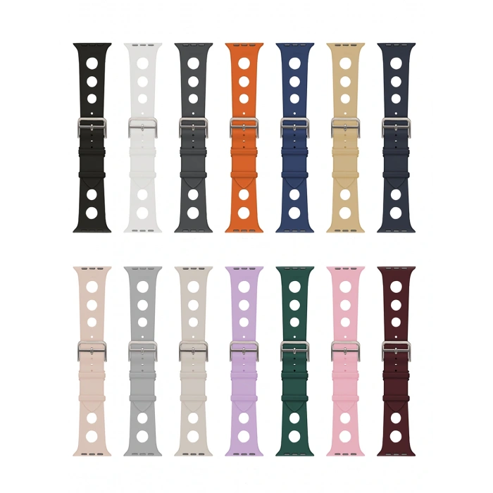 Apple Watch Ultra 49mm Delikli Tasarım Zore KRD-147 Silikon Kordon