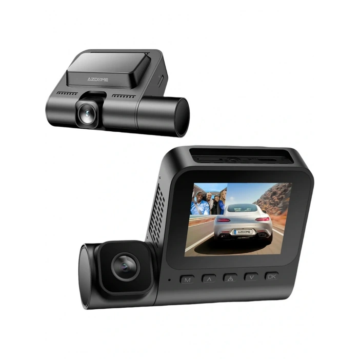 Azdome V600 Çift Kameralı Araç Içi Kamera 2.4” IPS Ekran, Su Geçirmez Arka Kamera, Geniş Açı, Gece Görüşü, G-Sensör