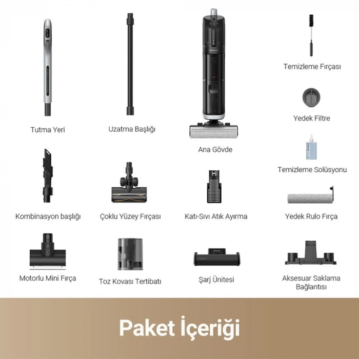 Dreame H14-Dual Islak Kuru Dikey Şarjlı Süpürge - Siyah