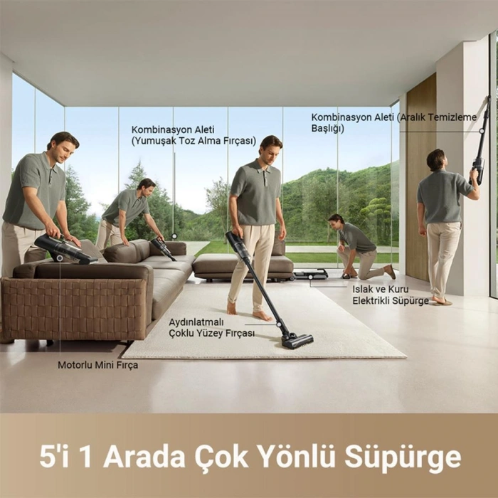 Dreame H14-Dual Islak Kuru Dikey Şarjlı Süpürge - Siyah