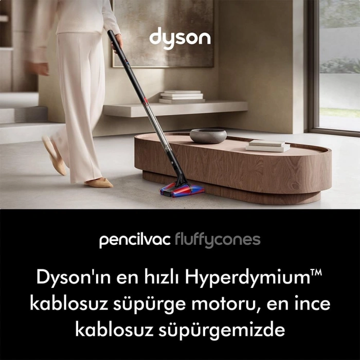 Dyson PencilVac Fluffycones Kablosuz Şarjlı Dikey Süpürge
