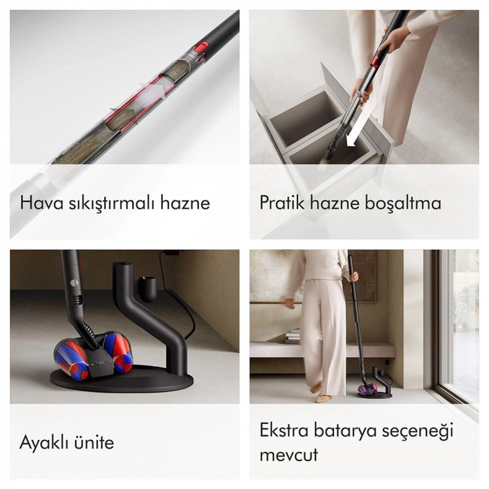 Dyson PencilVac Fluffycones Kablosuz Şarjlı Dikey Süpürge