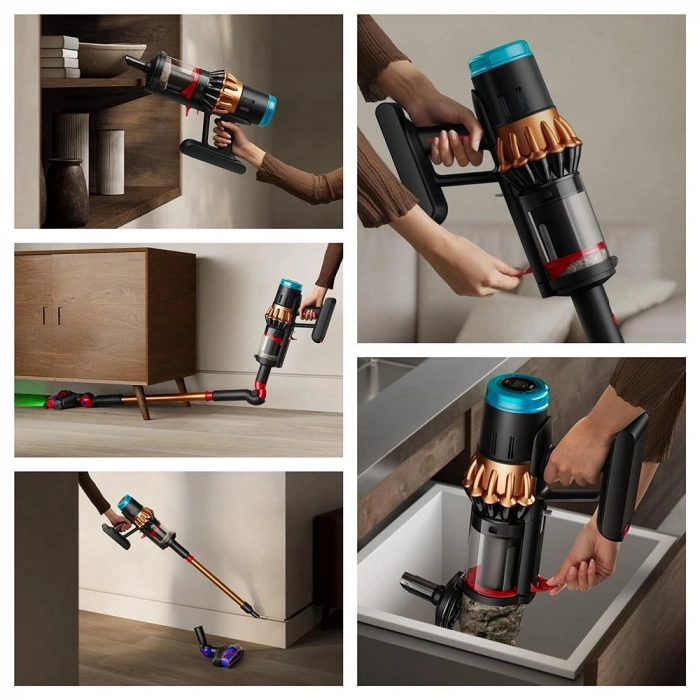 Dyson V16 Piston Animal Kablosuz Şarjlı Dikey Süpürge - Mat Siyah / Bakır