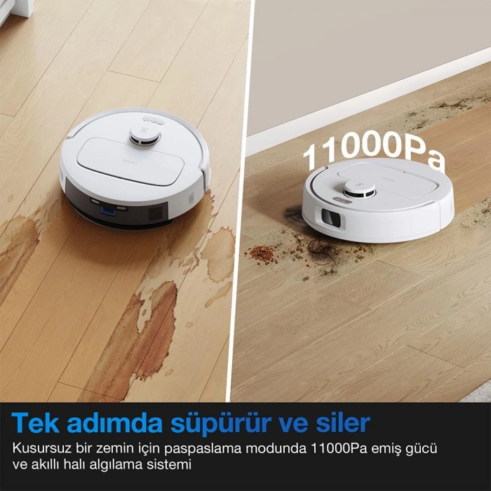 Ecovacs Deebot N20E Plus Robot Süpürge ve Paspas - Beyaz
