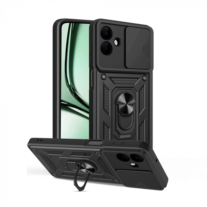 Galaxy A07 Kılıf Magnetik Standlı Kamera Korumalı Zore Sürgülü Vega Kapak