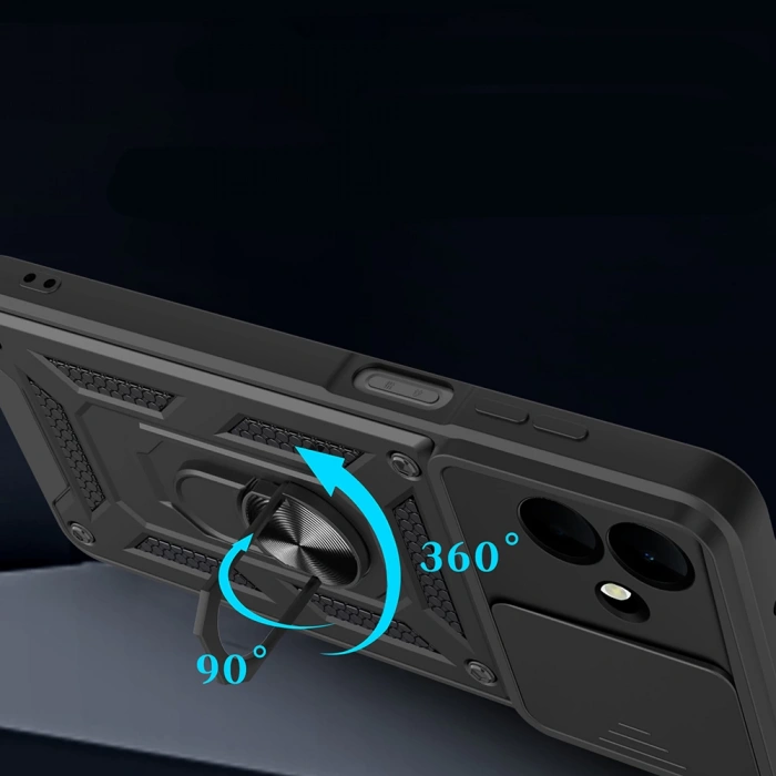 Galaxy A07 Kılıf Magnetik Standlı Kamera Korumalı Zore Sürgülü Vega Kapak