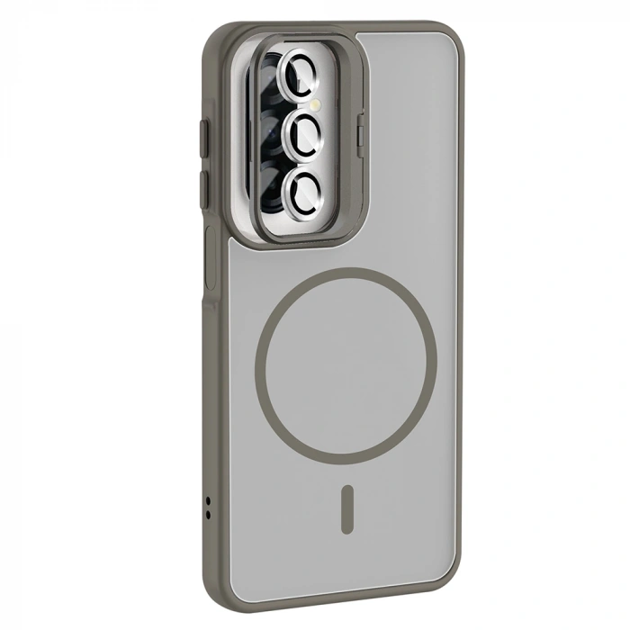 Galaxy A17 Kılıf Standlı ve Kamera Lens Hediyeli Zore Etro Kapak