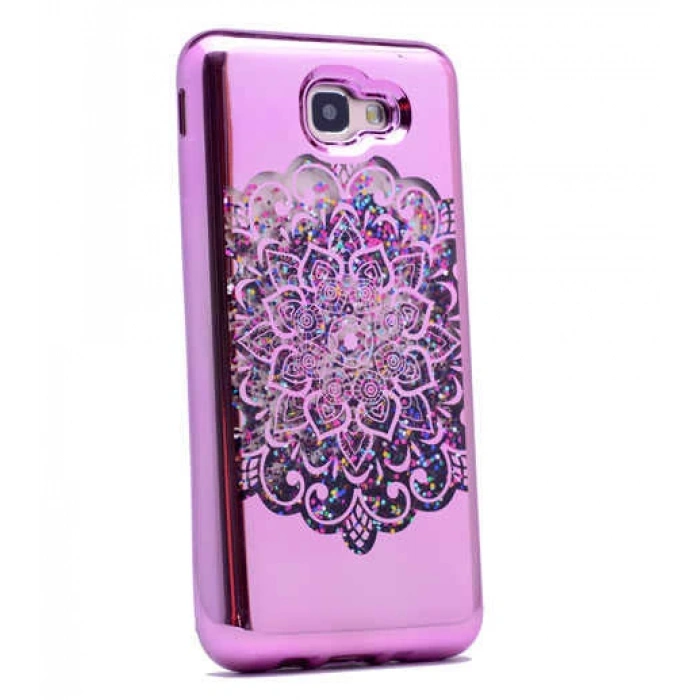 Galaxy A3 2016 Kılıf Zore Lazer Çiçekli Sıvılı Silikon