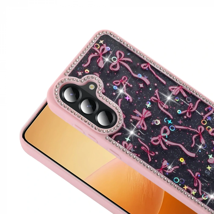 Galaxy A36 Kılıf Taşlı ve Simli Tasarım Zore Azra Kapak