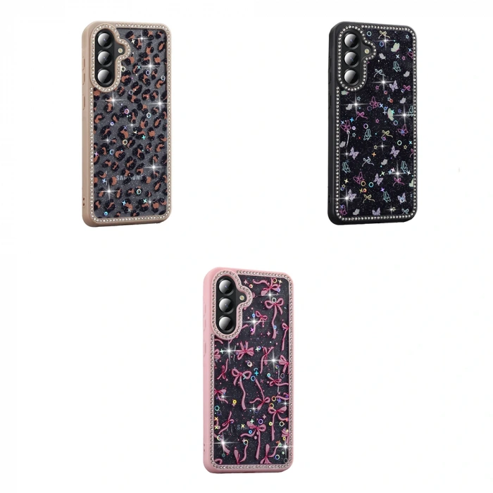 Galaxy A36 Kılıf Taşlı ve Simli Tasarım Zore Azra Kapak