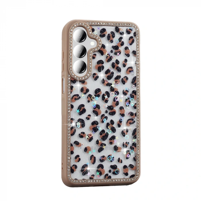 Galaxy A55 Kılıf Taşlı ve Simli Tasarım Zore Azra Kapak