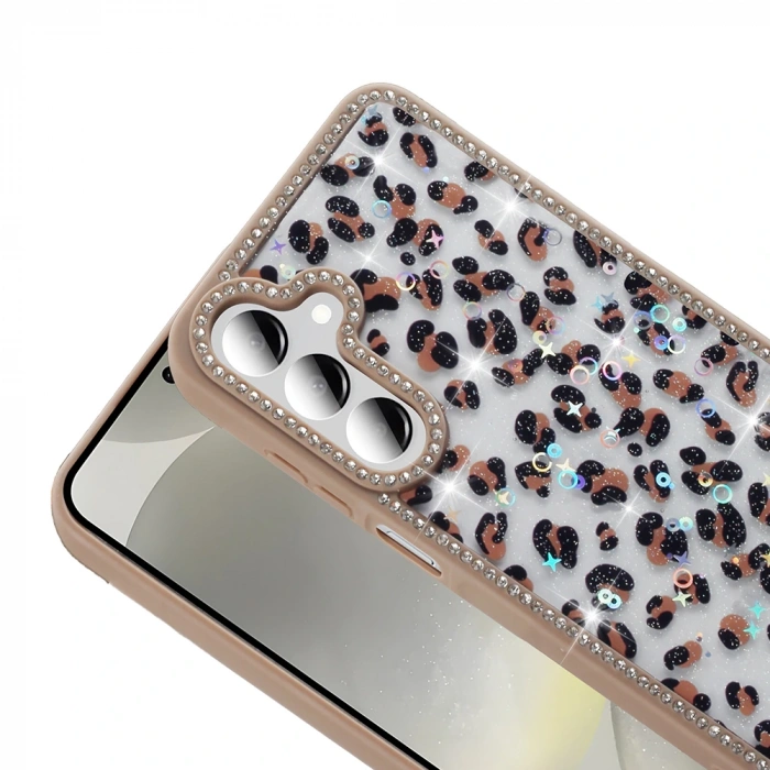 Galaxy A55 Kılıf Taşlı ve Simli Tasarım Zore Azra Kapak