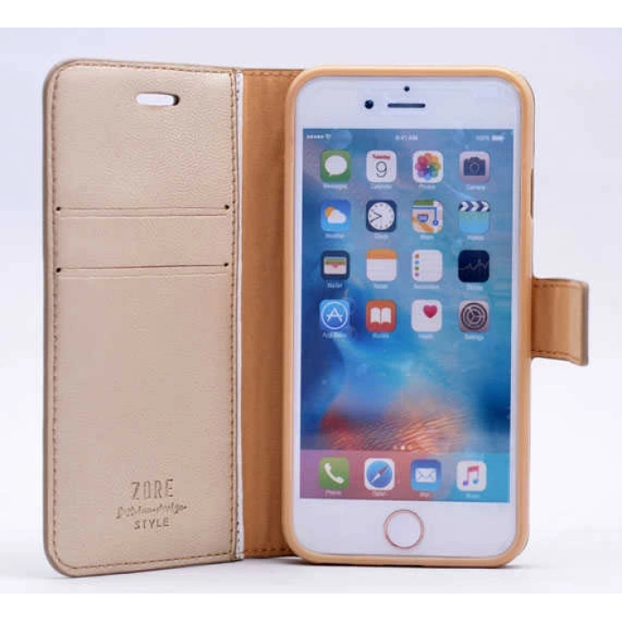 Galaxy A6 Plus 2018 Kılıf Zore New Delüxe Kapaklı Standlı Kılıf