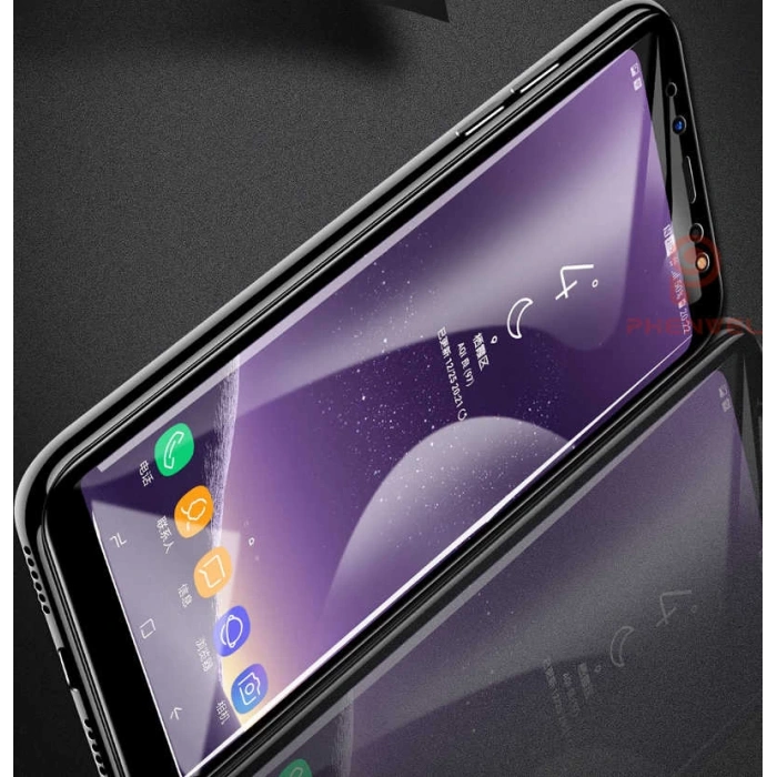 Galaxy A8 2018 Zore Kenarları Kırılmaya Dayanıklı Cam Ekran Koruyucu
