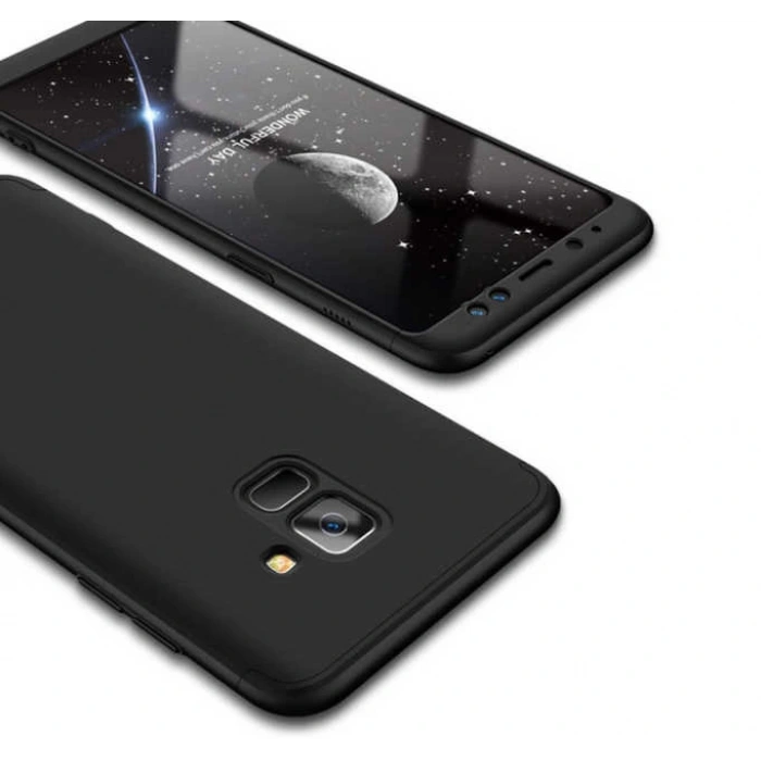 Galaxy A8 Plus 2018 Kılıf Zore 360 3 Parçalı Rubber Kapak