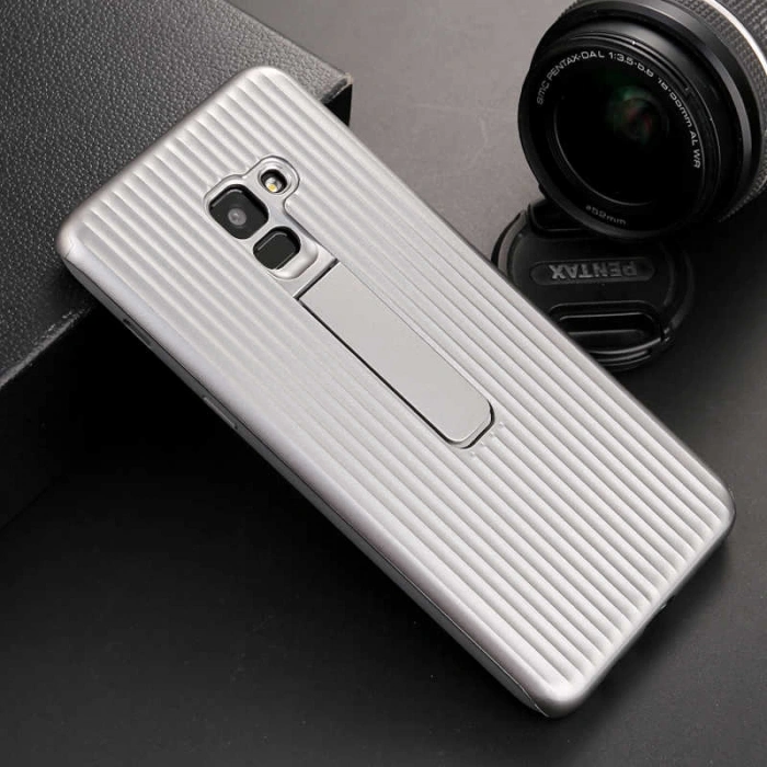 Galaxy A8 Plus 2018 Kılıf Zore Wave Standlı Mıknatıslı Kapak