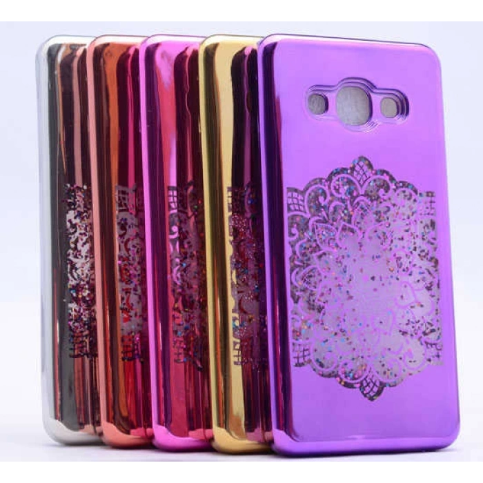 Galaxy J330 Pro Kılıf Zore Lazer Çiçekli Sıvılı Silikon