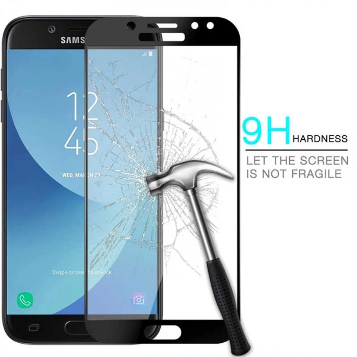 Galaxy J7 Prime Zore Kenarları Kırılmaya Dayanıklı Cam Ekran Koruyucu
