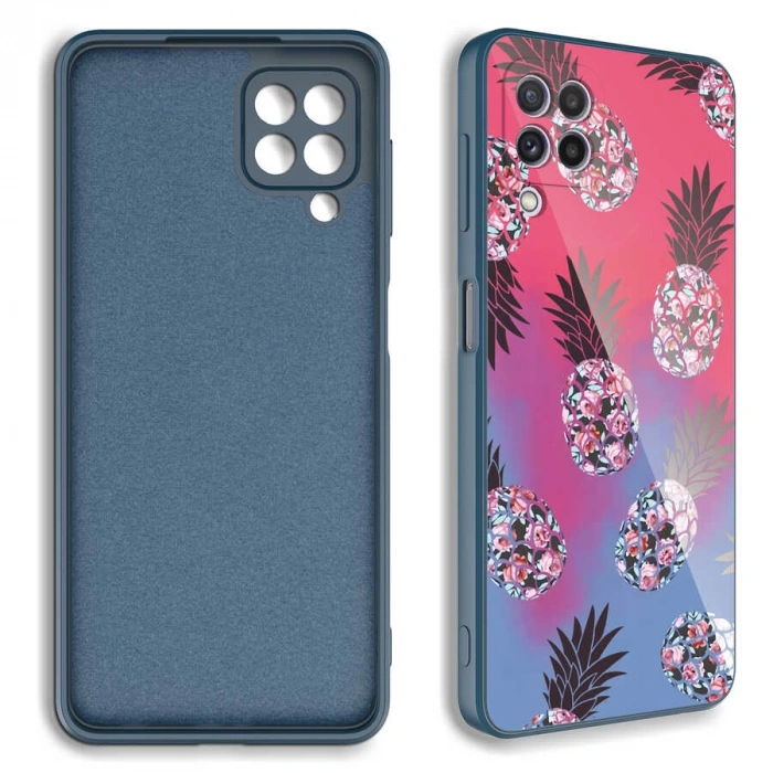 Galaxy M22 Kılıf Kamera Korumalı Desenli Sert Silikon Zore Epoksi Kapak