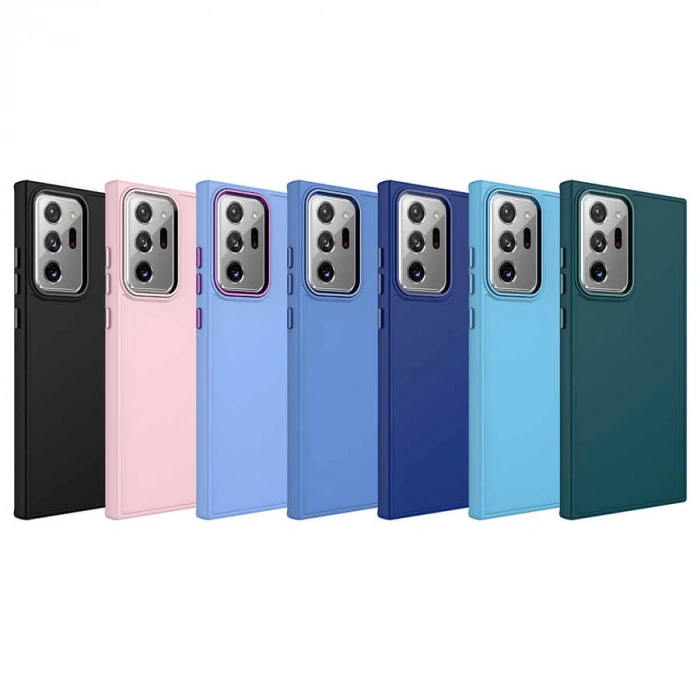 Galaxy Note 20 Ultra Kılıf Metal Çerçeve ve Buton Tasarımlı Silikon Zore Luna Kapak