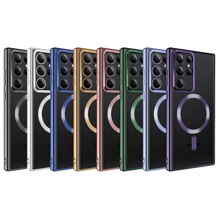 Galaxy S22 Ultra Kılıf M-safe Wireless Şarj Özellikli Zore Setro Silikon