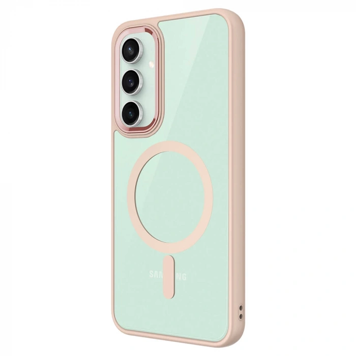 Galaxy S23 FE Kılıf Wireless Şarj Özellikli Zore Krom M-safe Silikon Kapak