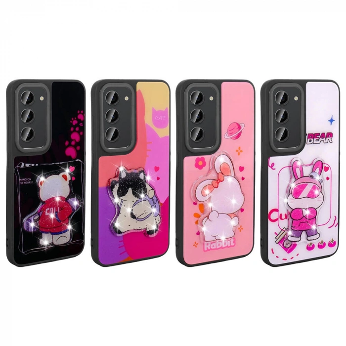 Galaxy S23 Kılıf Parlayan Kabartmalı İkonik Figürlü Zore Amas Silikon Kapak