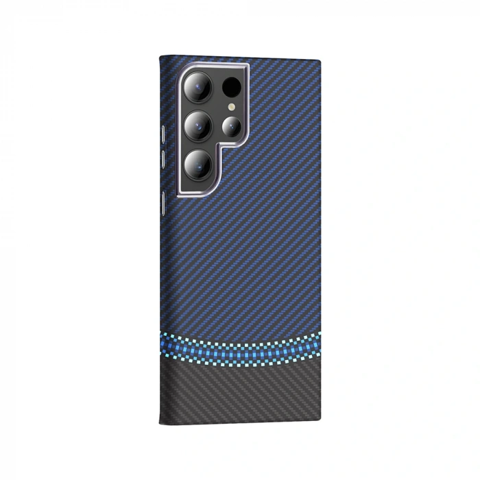 Galaxy S23 Ultra Kılıf M-safe Şarj Özellikli Karbon Fiber Görünümlü Zore Gros Kapak