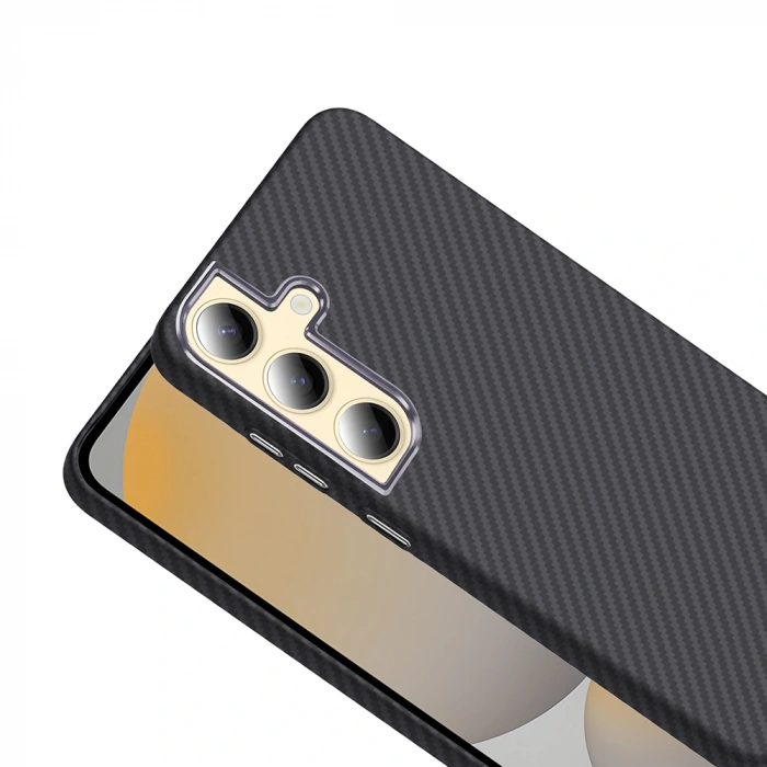 Galaxy S24 Kılıf M-safe Şarj Özellikli Karbon Fiber Görünümlü Zore Gros Kapak