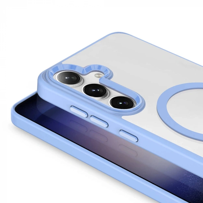 Galaxy S24 Kılıf M-safe Şarj Özellikli Zore Krom M-safe Silikon Kapak