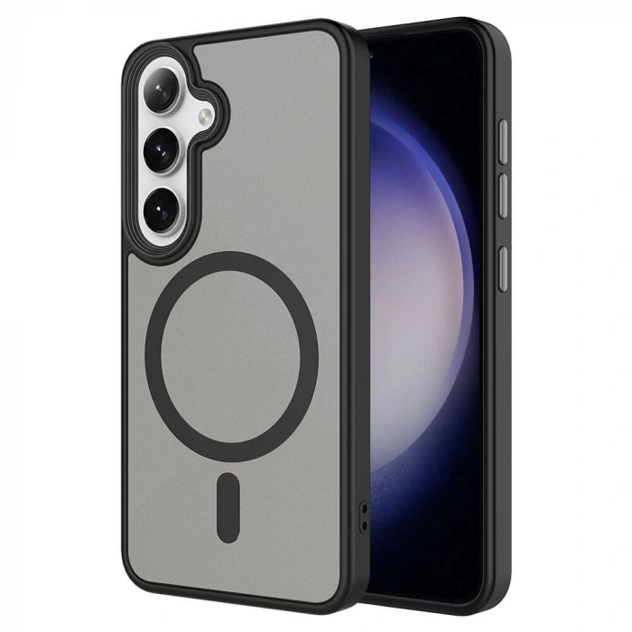 Galaxy S24 Kılıf Sert PC Arka Yüzey Wireless Şarj Özellikli Zore Flet M-safe Kapak