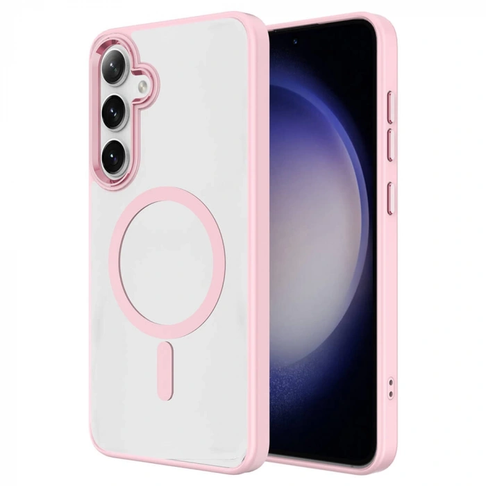 Galaxy S24 Plus Kılıf M-safe Şarj Özellikli Zore Krom M-safe Silikon Kapak