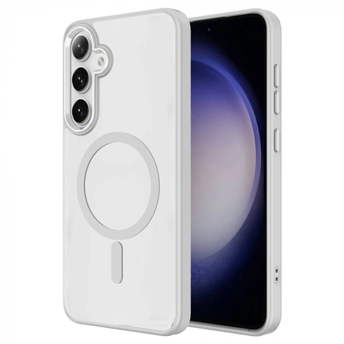 Galaxy S24 Plus Kılıf M-safe Şarj Özellikli Zore Krom M-safe Silikon Kapak