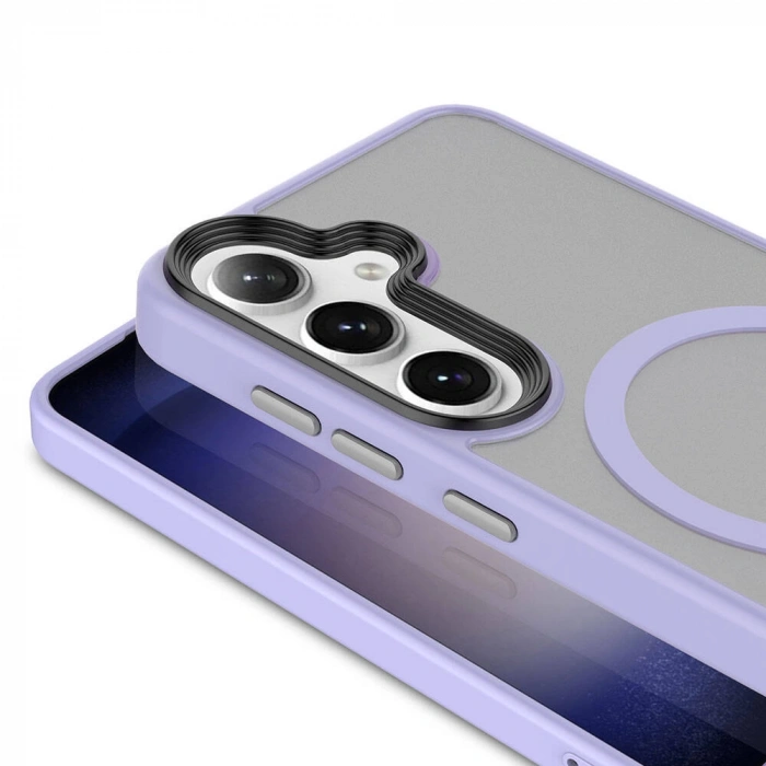 Galaxy S24 Plus Kılıf Sert PC Arka Yüzey Wireless Şarj Özellikli Zore Flet M-safe Kapak