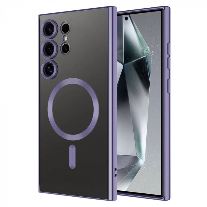 Galaxy S24 Ultra Kılıf Kamera Korumalı M-safe Wireless Şarj Özellikli Zore Demre Kapak