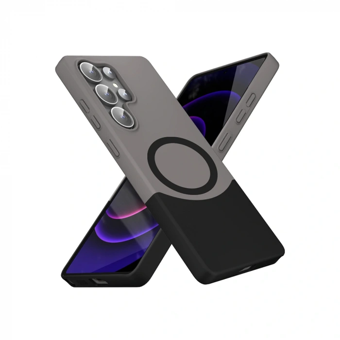 Galaxy S24 Ultra Kılıf M-Safe Şarj Özellikli Mıknatıslı Zore Duble Kapak