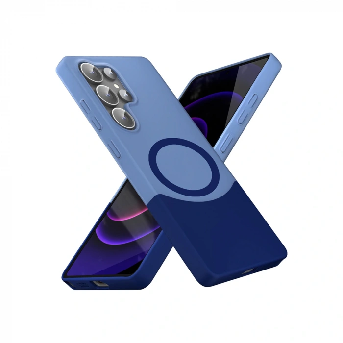 Galaxy S24 Ultra Kılıf M-Safe Şarj Özellikli Mıknatıslı Zore Duble Kapak