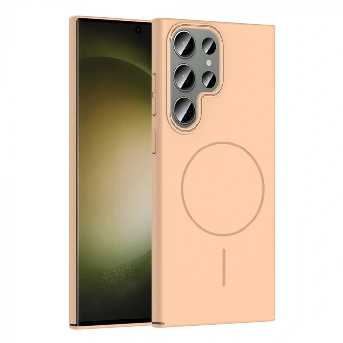 Galaxy S24 Ultra Kılıf M-safe Şarj Özellikli Zore Ruby Sert Kapak