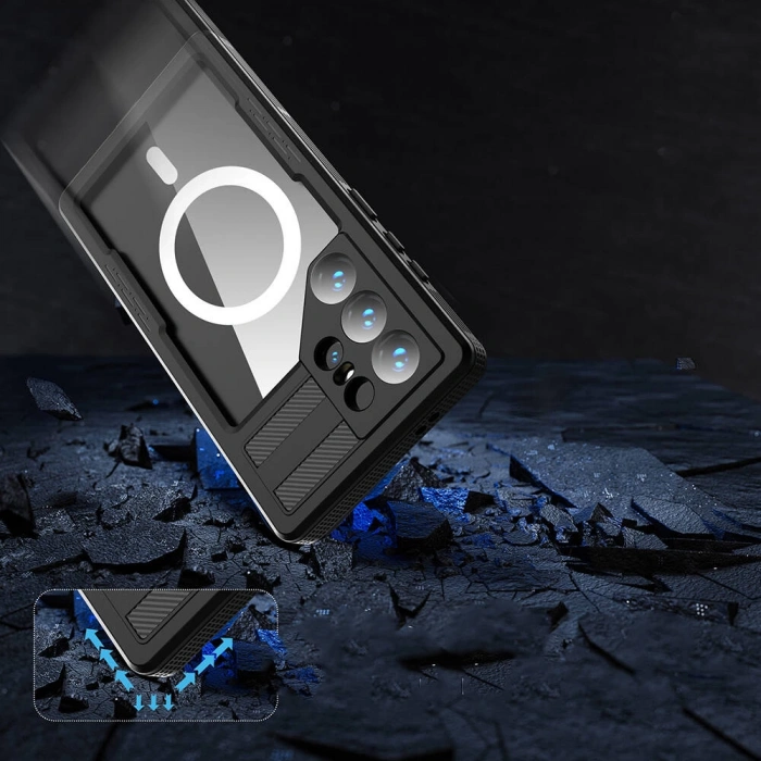 Galaxy S24 Ultra Kılıf M-safe Şarj Özellikli 1-1 Su Geçirmez Kılıf