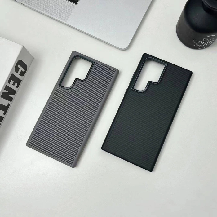 Galaxy S24 Ultra Kılıf M-safe Şarj Özellikli Karbon Fiber Görünümlü Zore Troy Kapak