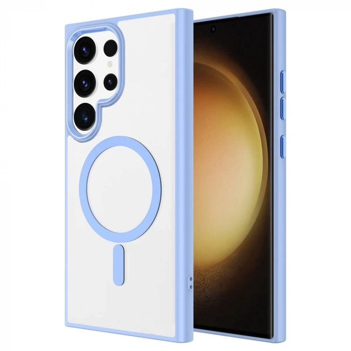 Galaxy S24 Ultra Kılıf M-safe Şarj Özellikli Zore Krom M-safe Silikon Kapak