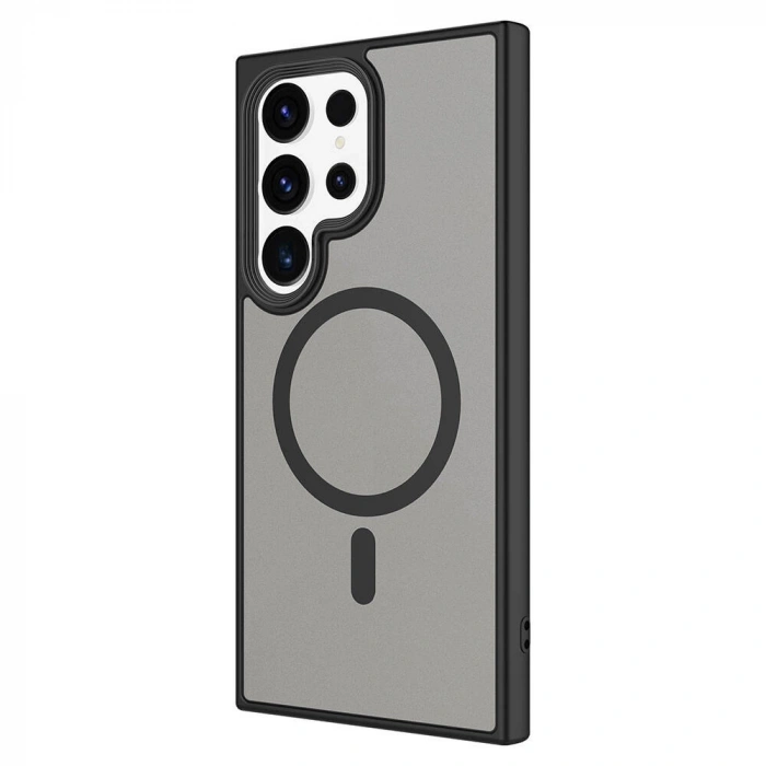 Galaxy S24 Ultra Kılıf Sert PC Arka Yüzey Wireless Şarj Özellikli Zore Flet M-safe Kapak