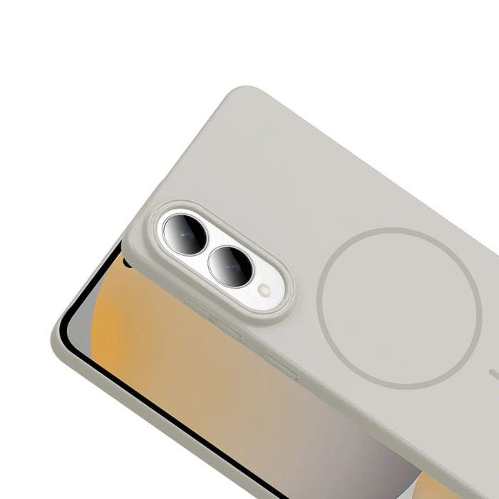 Galaxy S25 Edge Kılıf M-safe Şarj Özellikli Zore Ruby Sert Kapak