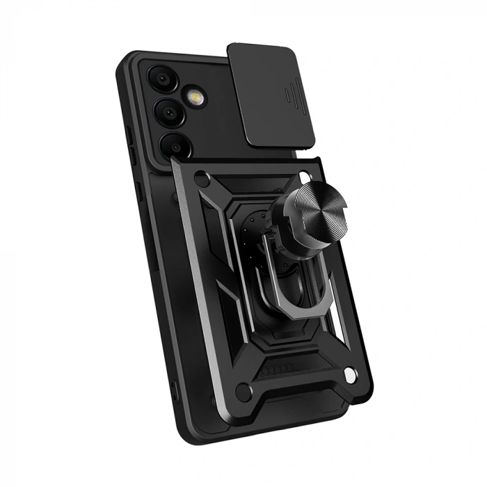 Galaxy S25 FE Kılıf Magnetik Standlı Kamera Korumalı Zore Sürgülü Vega Kapak