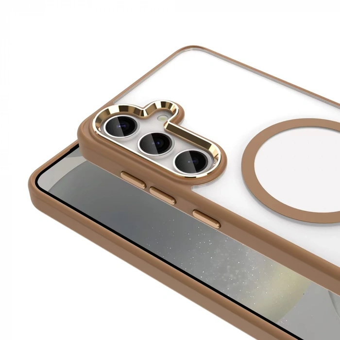 Galaxy S25 Kılıf M-safe Şarj Özellikli Zore Krom M-safe Silikon Kapak