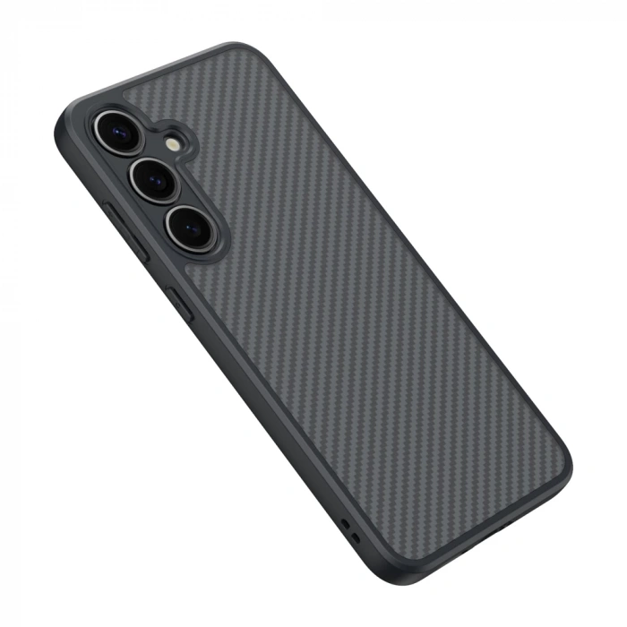 Galaxy S25 Kılıf M-safe Şarj Özellikli Karbon Fiber Tasarımlı Zore Elnino Kapak