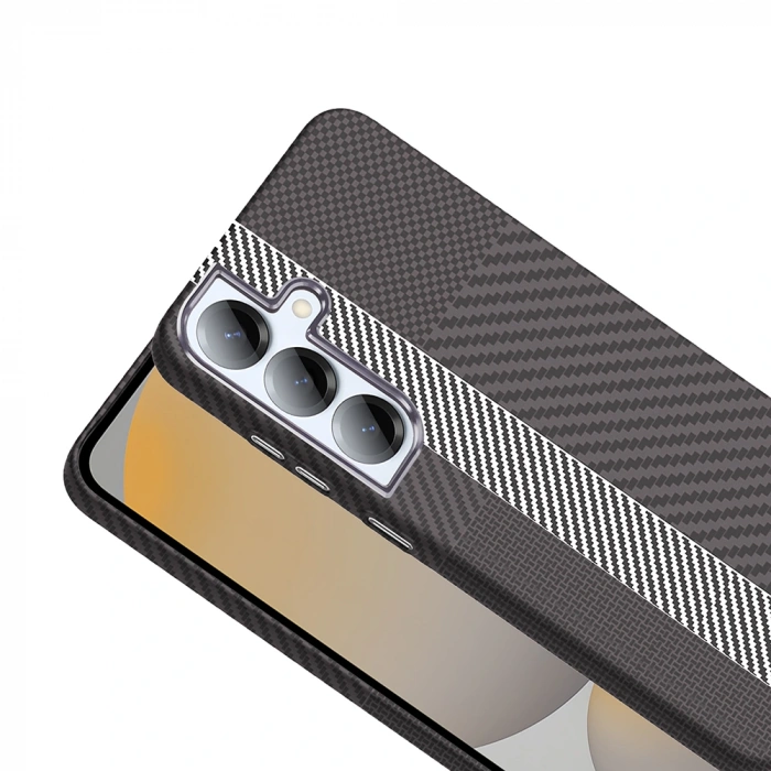Galaxy S25 Plus Kılıf M-safe Şarj Özellikli Karbon Fiber Görünümlü Zore Gros Kapak